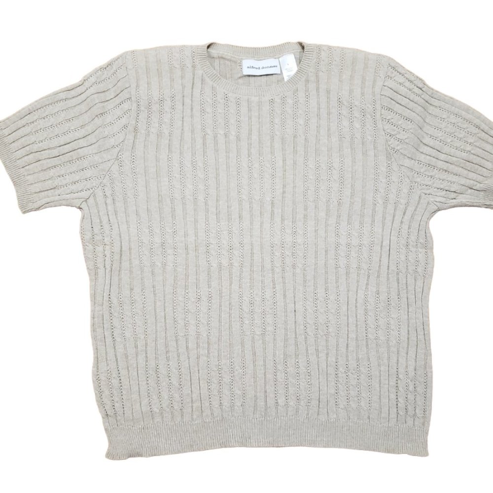 Alfred Dunner Women's Size Large Tan Short Sleeve Sweater Top NWT $56